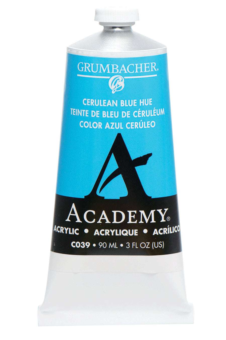 Grumbacher Academy Acrylic paint, Cerulean Blue Hue, 90 ml tube