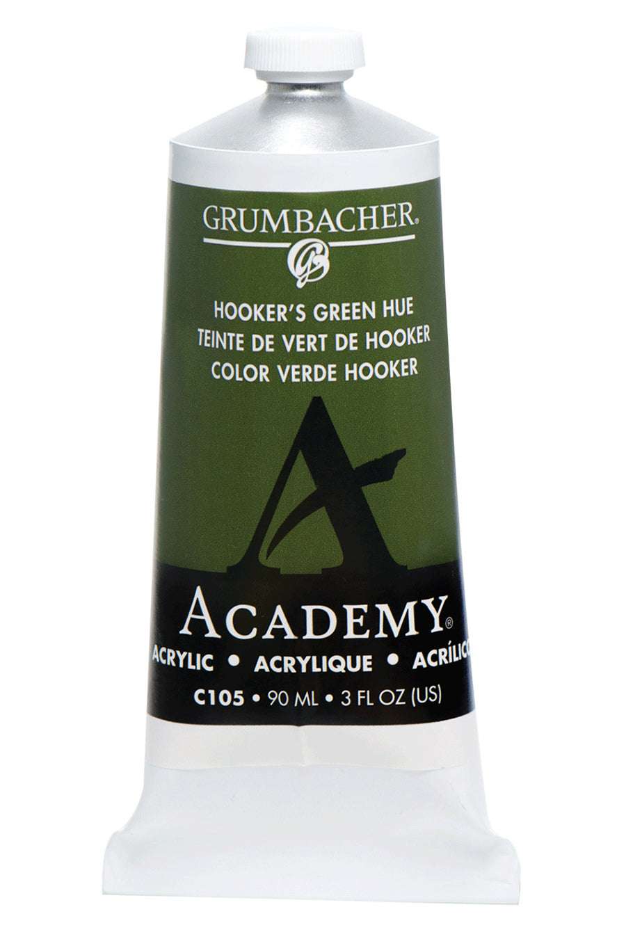 Grumbacher Academy Acrylic paint, Hooker's Green Hue, 90 ml tube