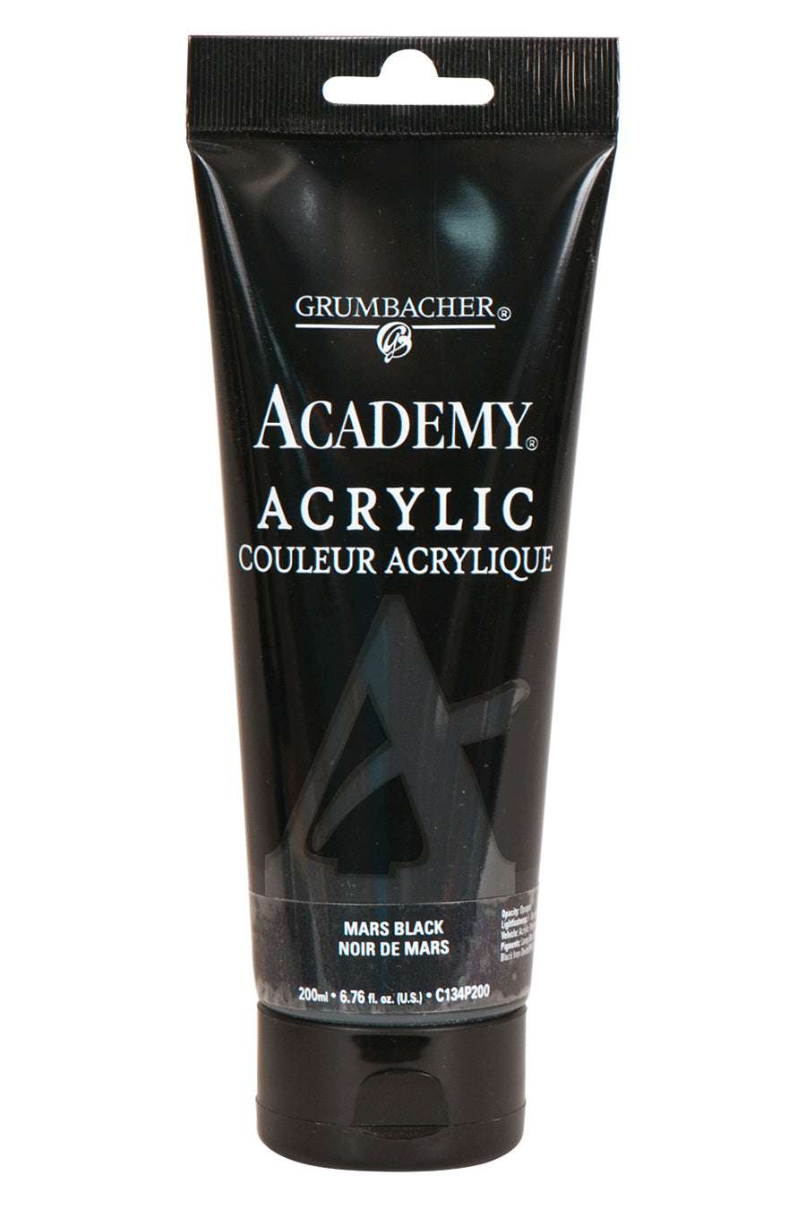 Grumbacher Academy Acrylic paint, Mars Black, 200 ml tube