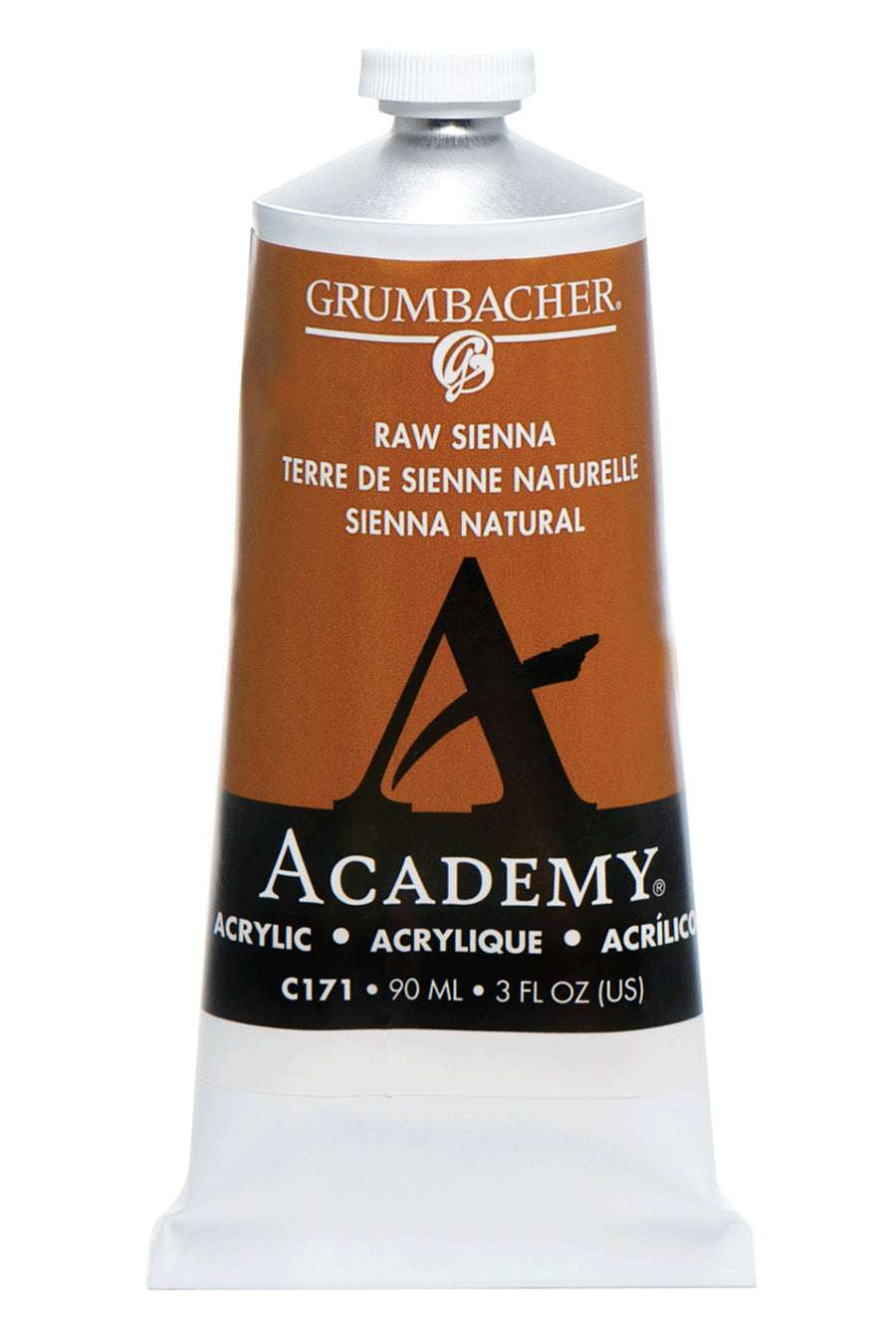Grumbacher Academy Acrylic paint, Raw Sienna, 90 ml tube