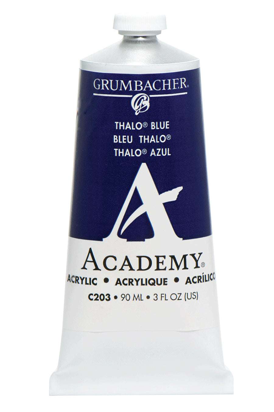 Grumbacher Academy Acrylic paint, Thalo Blue, 90 ml tube