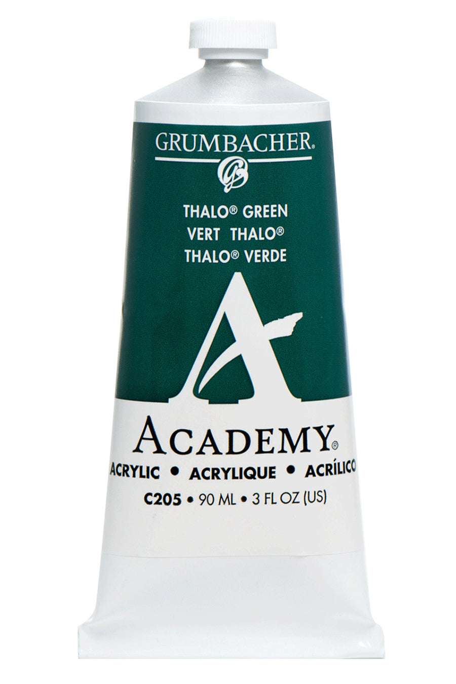 Grumbacher Academy Acrylic paint, Thalo Green (Blue Shade), 90 ml tube