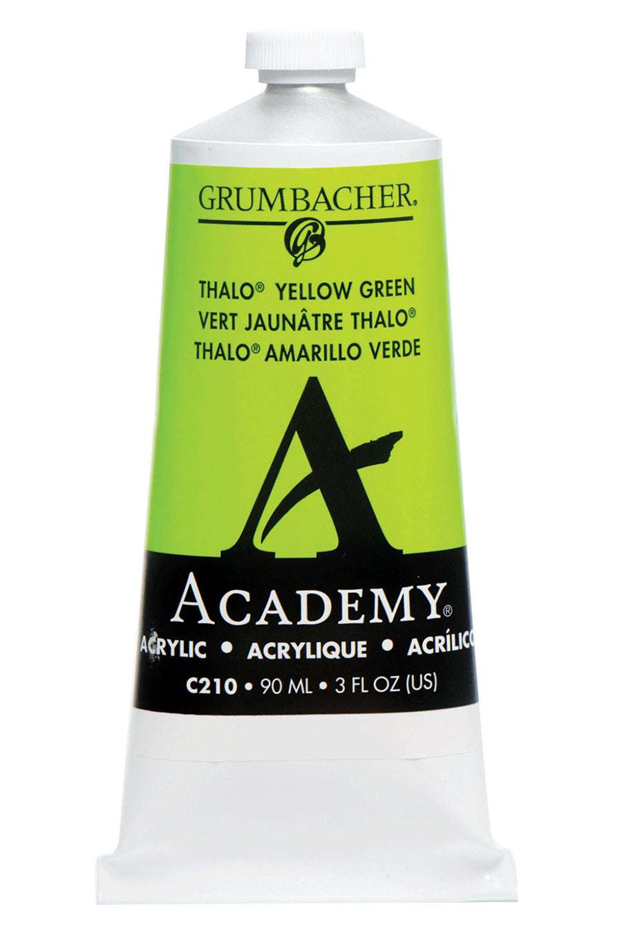 Grumbacher Academy Acrylic paint, Thalo Yellow Green, 90 ml tube