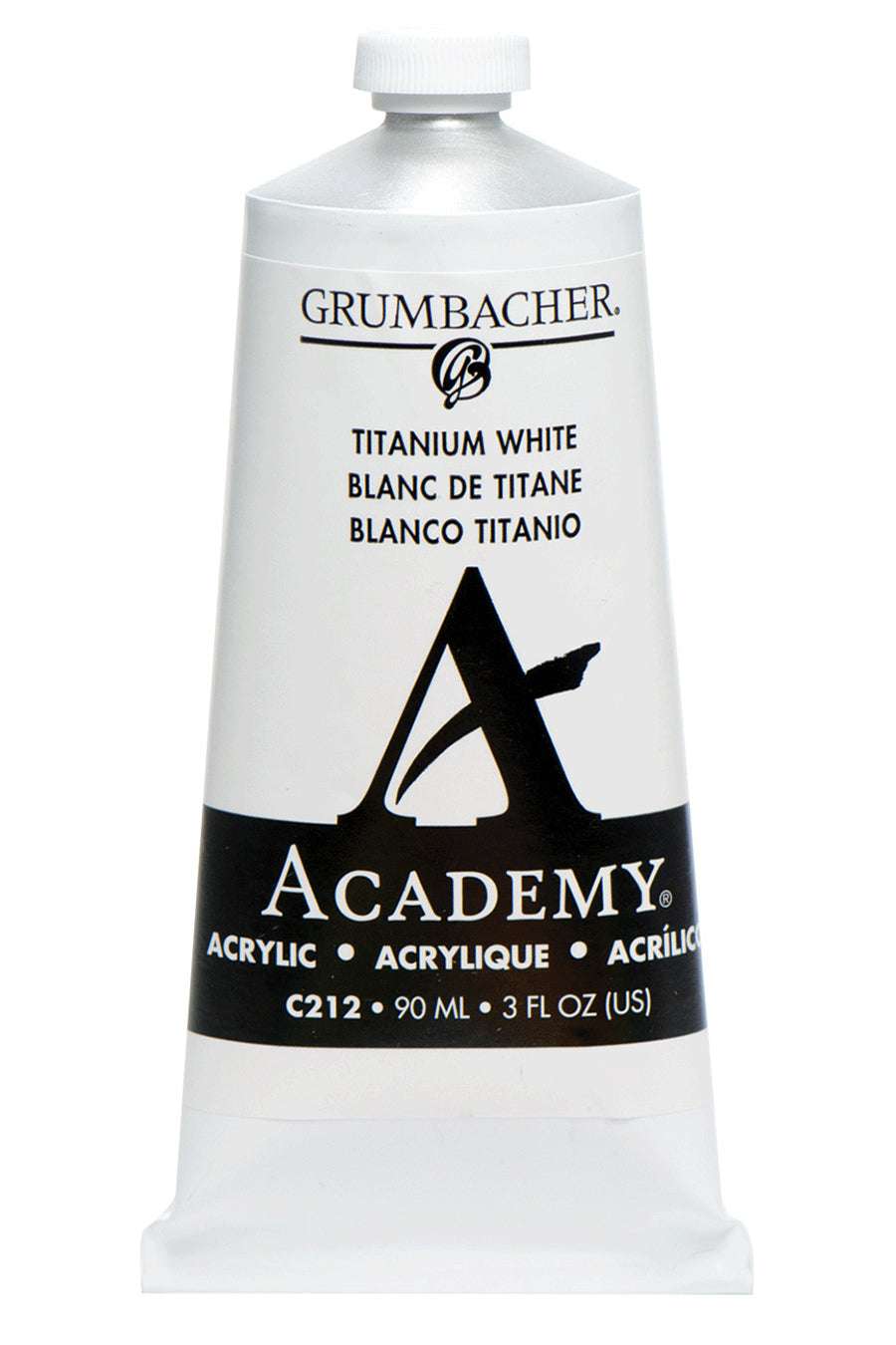 Grumbacher Academy Acrylic paint, Titanium White, 90 ml tube