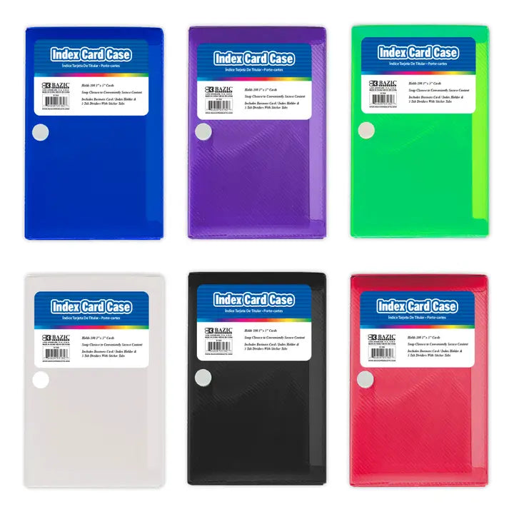 Index Card Case 3 x 5 with 5 tab divider