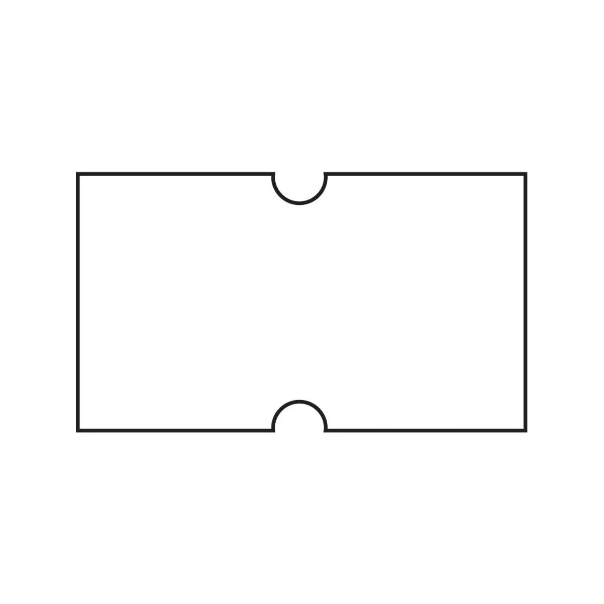 Pricing gun label shape with notches