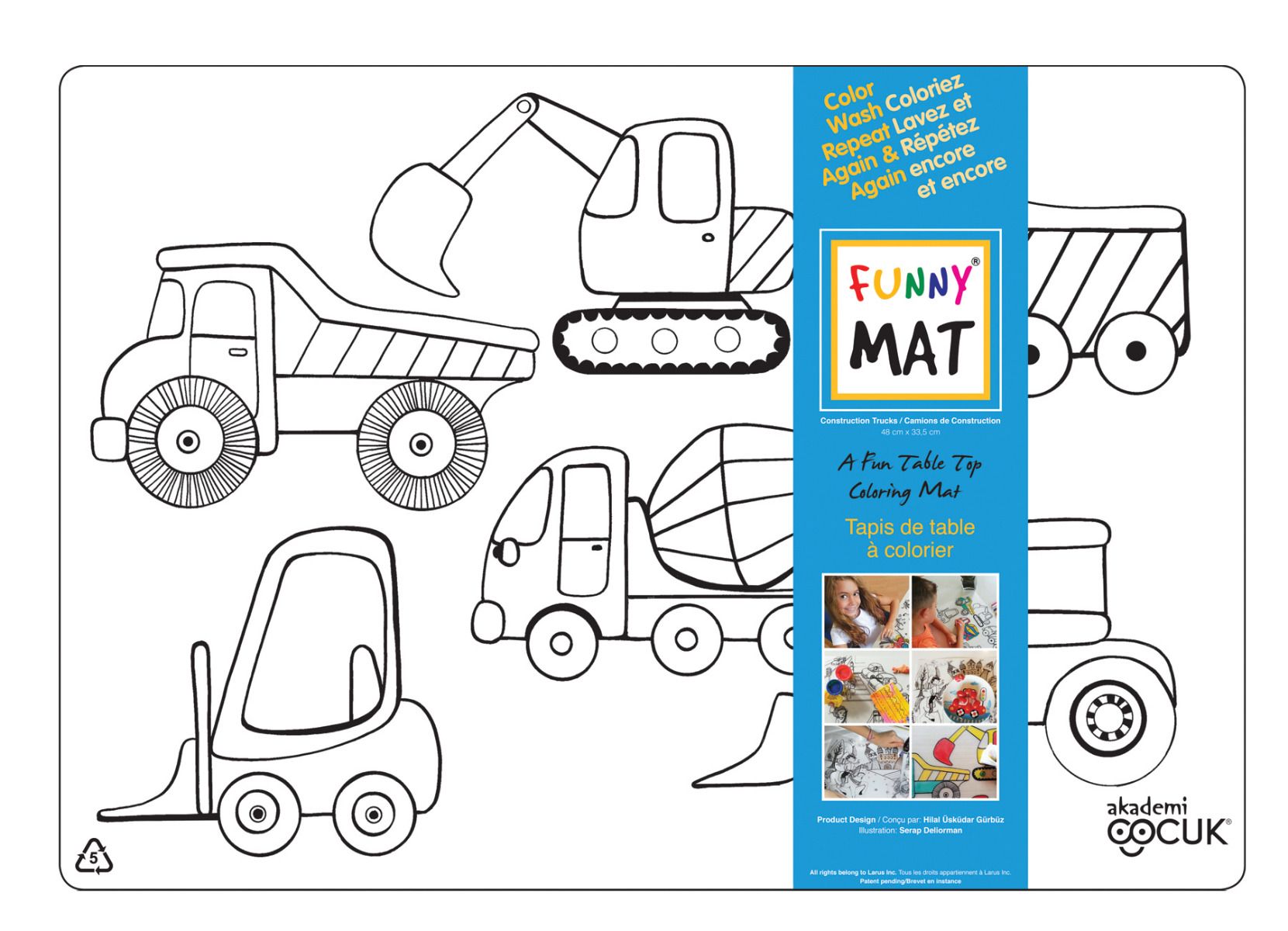 Funny Mat Reusable Colouring Placemat, 13" x 19" – Choose Your Design