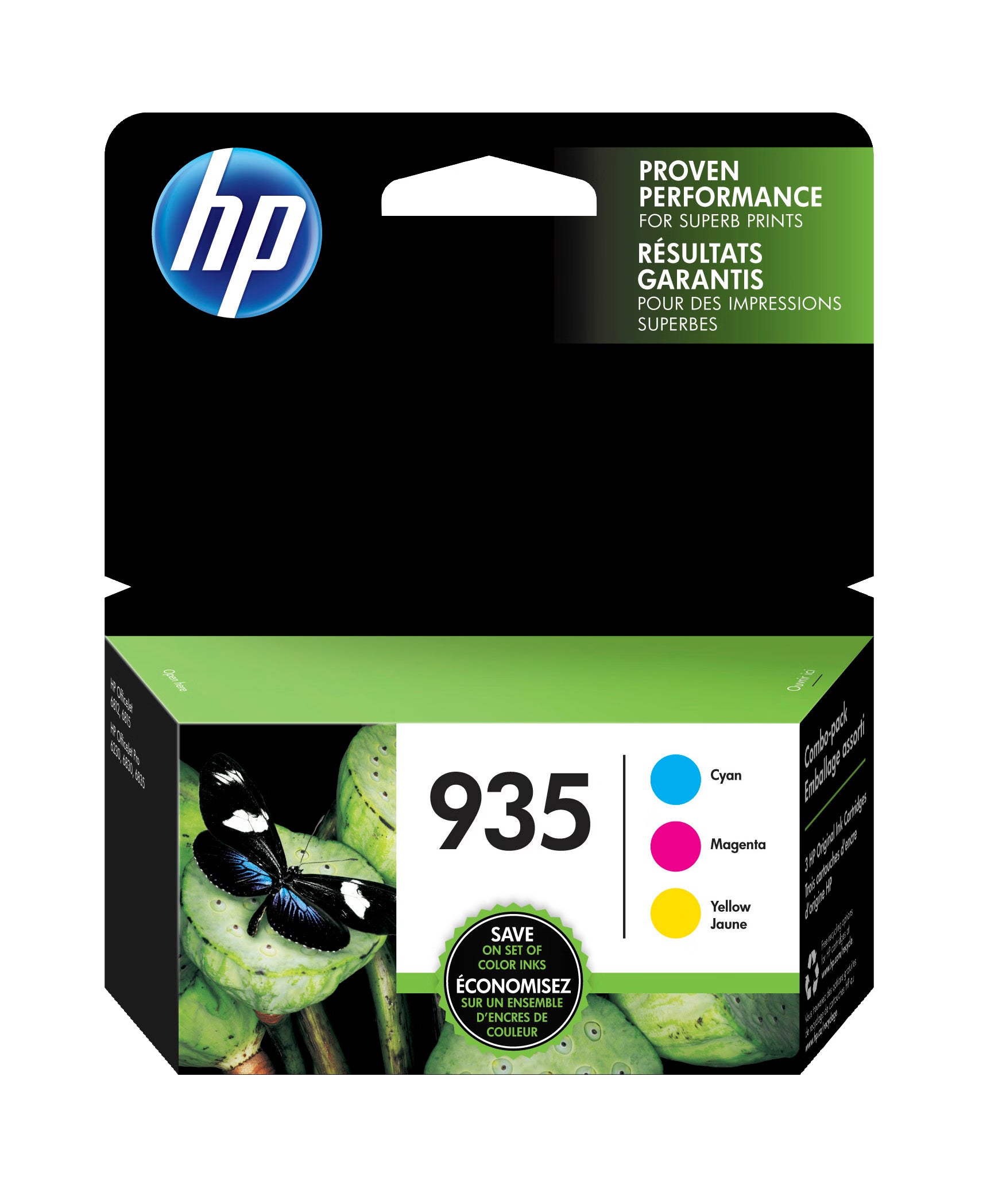 HP 935 Original High Yield Inkjet Ink Cartridge - Cyan, Magenta, Yellow - 3 / Pack