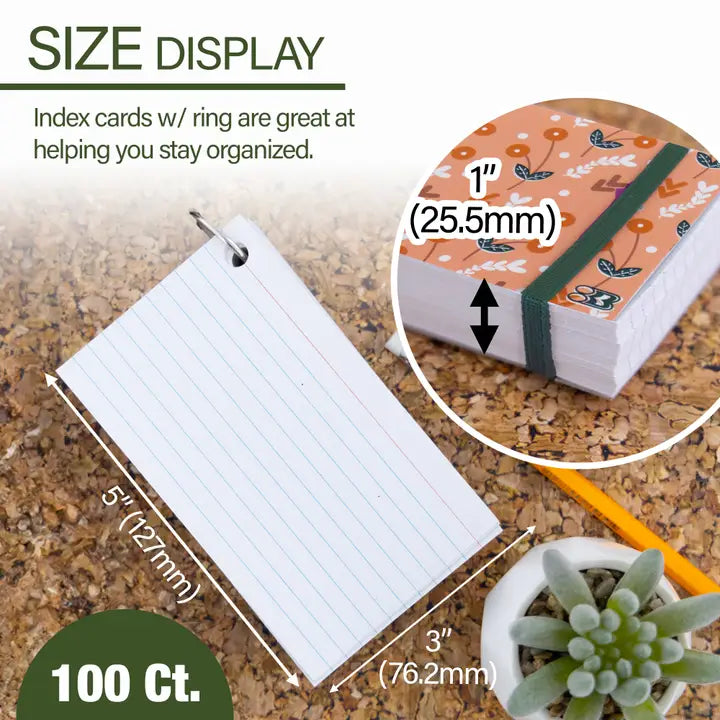 Index Cards 3 x 5 Ruled with Fashion Poly Cover