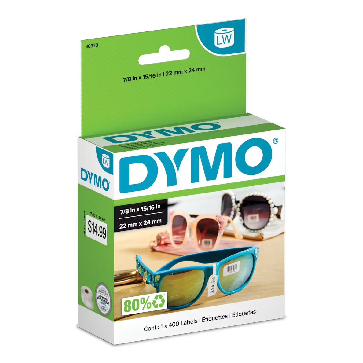 Dymo Label Writer Price Tag Labels 7/8" (22.23 mm) Width x 2" (50.80 mm) Length - Permanent Adhesive