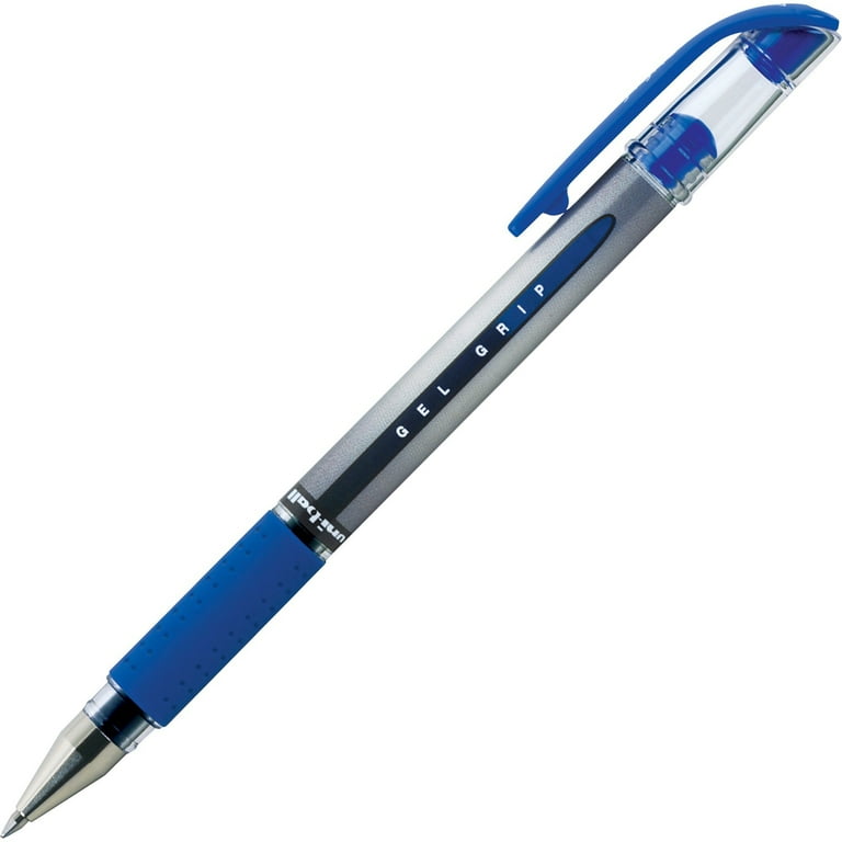 Uniball Gel Grip Pen w/ Cap - 0.7mm Medium Blue 65451