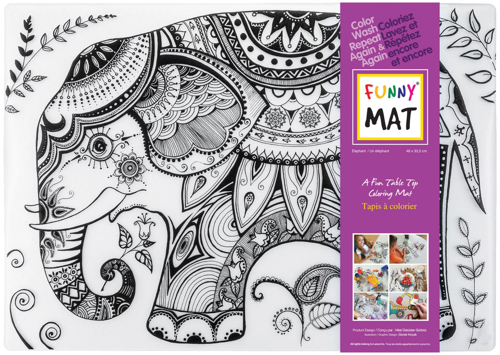 Funny Mat Reusable Colouring Placemat, 13" x 19" – Choose Your Design