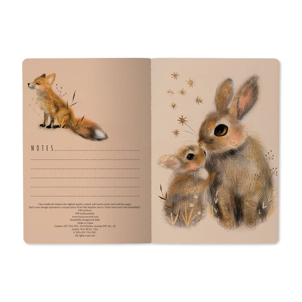 Bruno Visconti Bunnies lined notebook, view 3