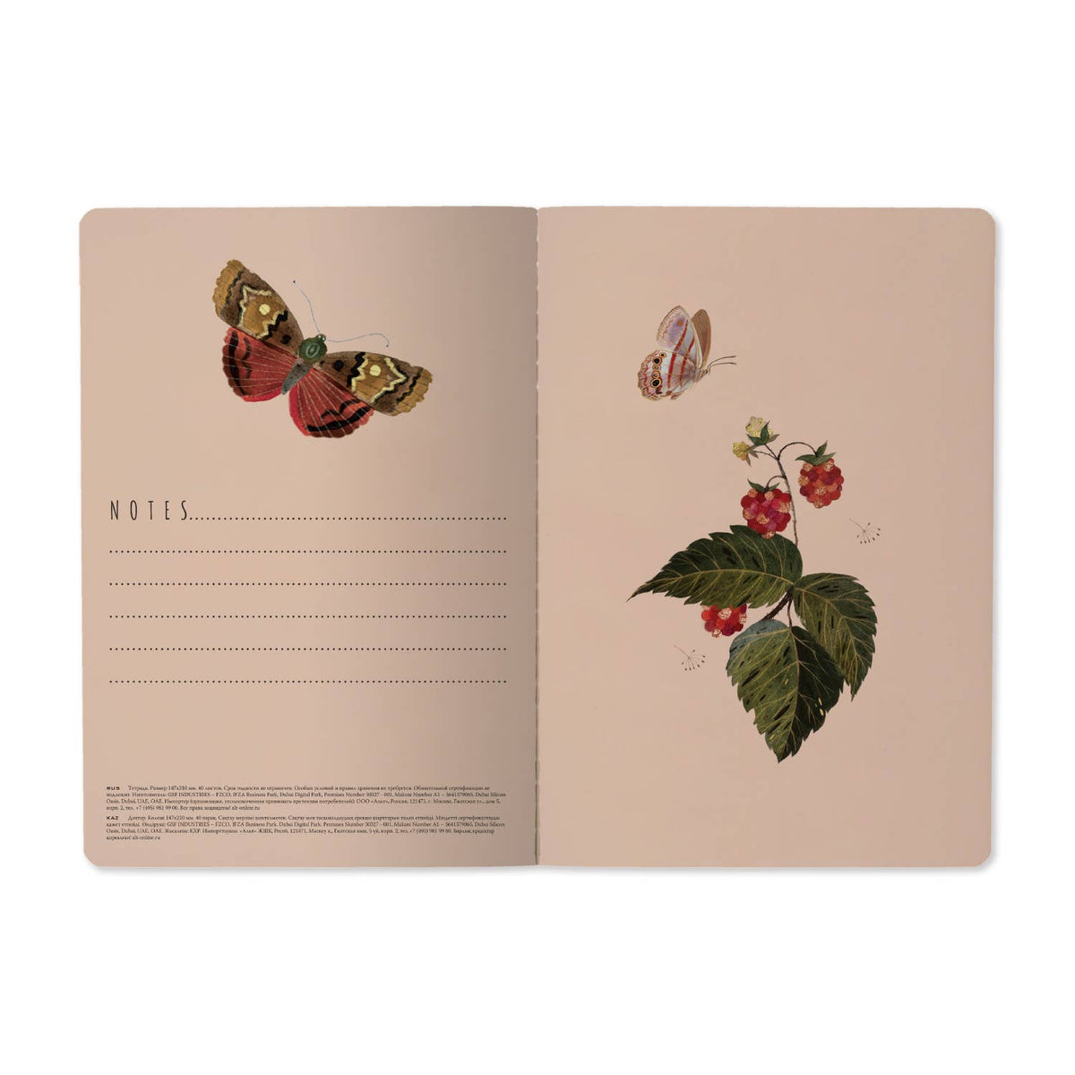 Bruno Visconti Butterfly Berry lined notebook, view 3