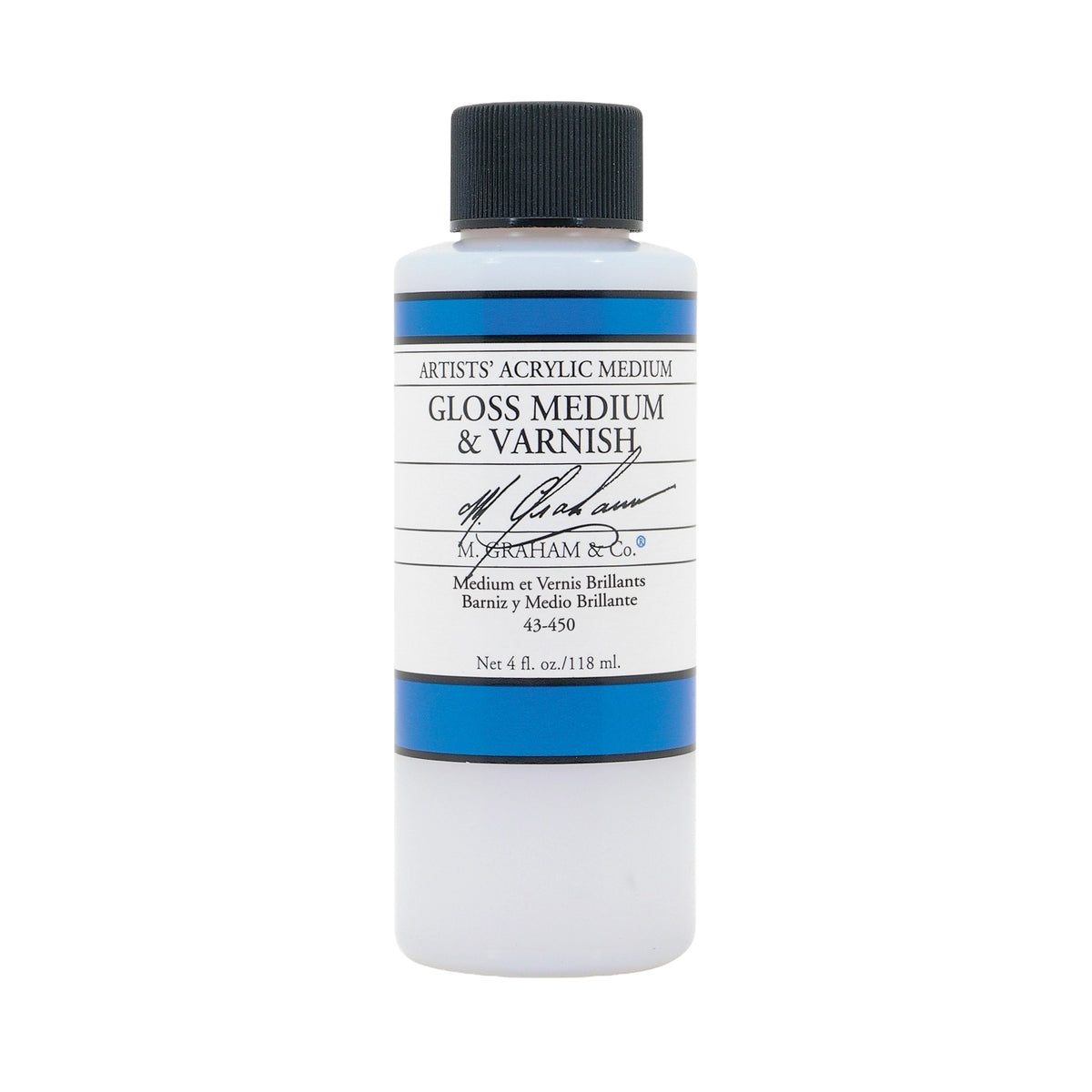 M. Graham Acrylic Gloss Medium & Varnish, 4 oz (118 ml)