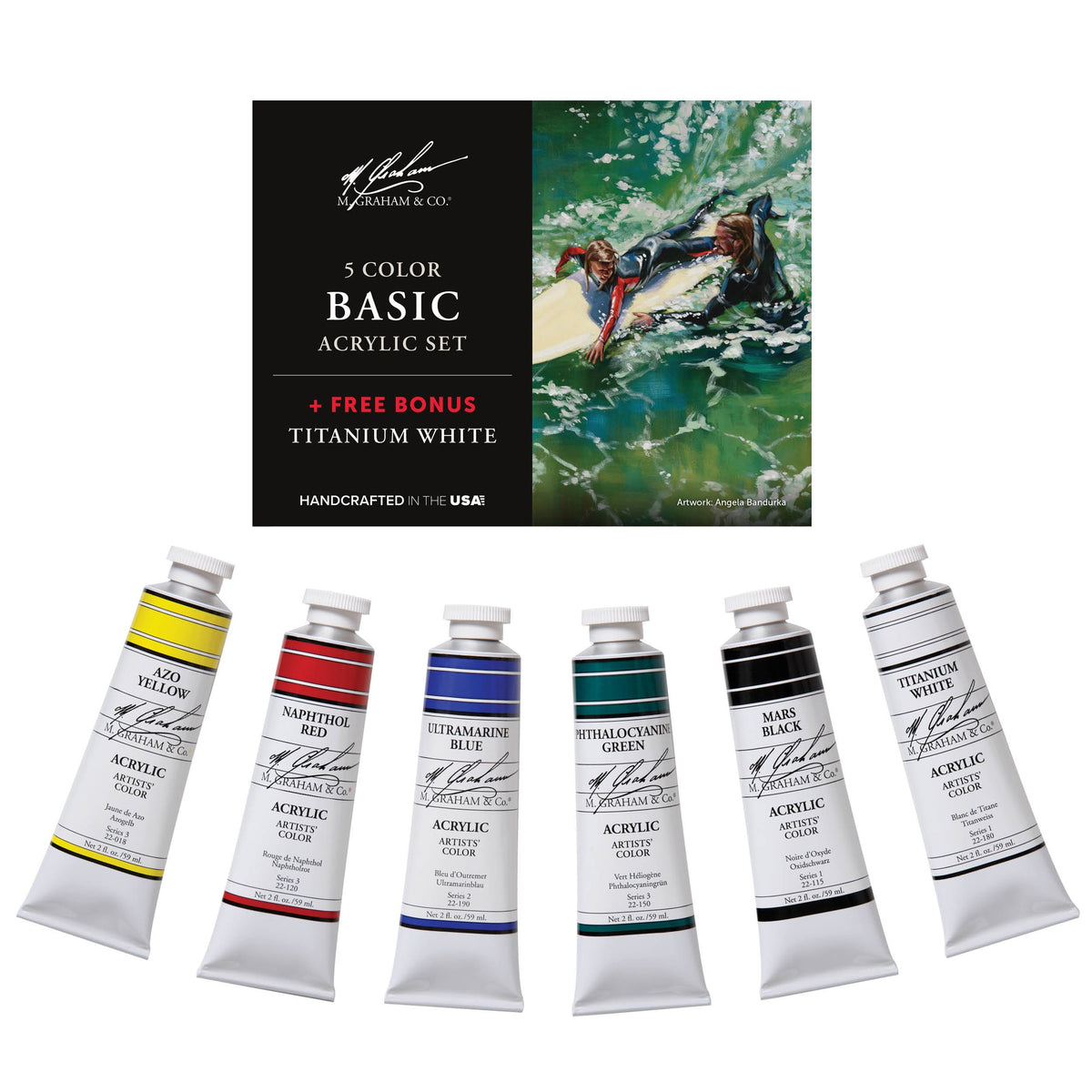 M. Graham Acrylic Paint Set, 6 x 2 oz tubes