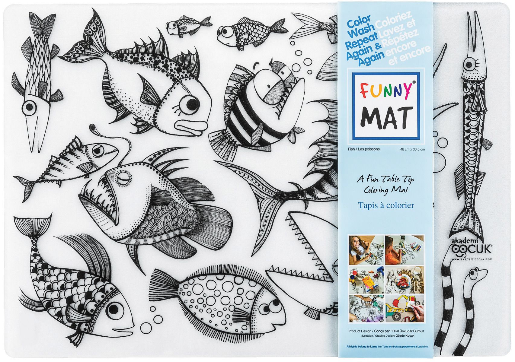 Funny Mat Reusable Colouring Placemat, 13" x 19" – Choose Your Design