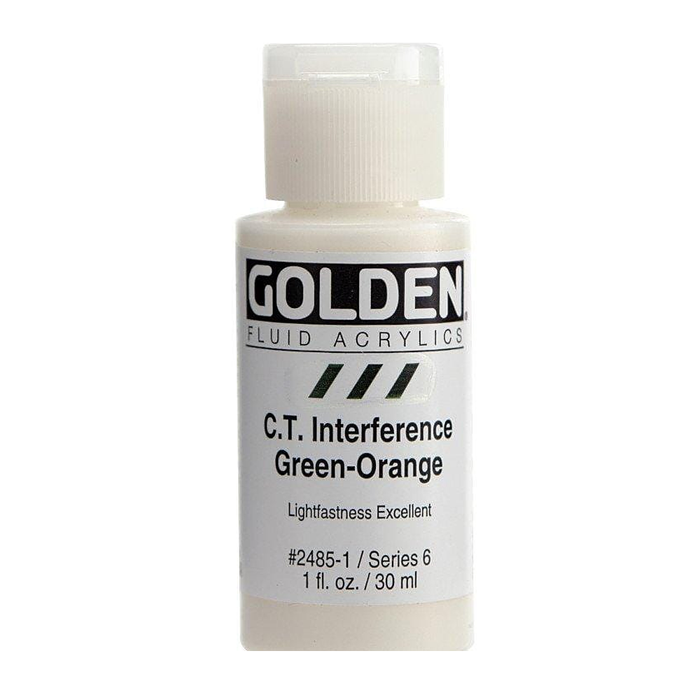 Golden Fluid Acrylic Interference Green, Orange/1 oz (30 ml) bottle