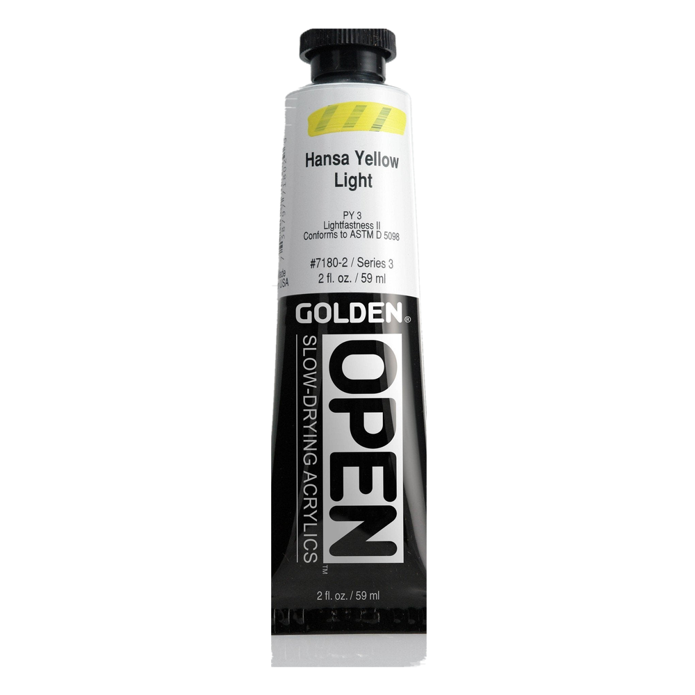 Golden OPEN Acrylic Hansa Yellow Light, 2 oz (59 ml) tube