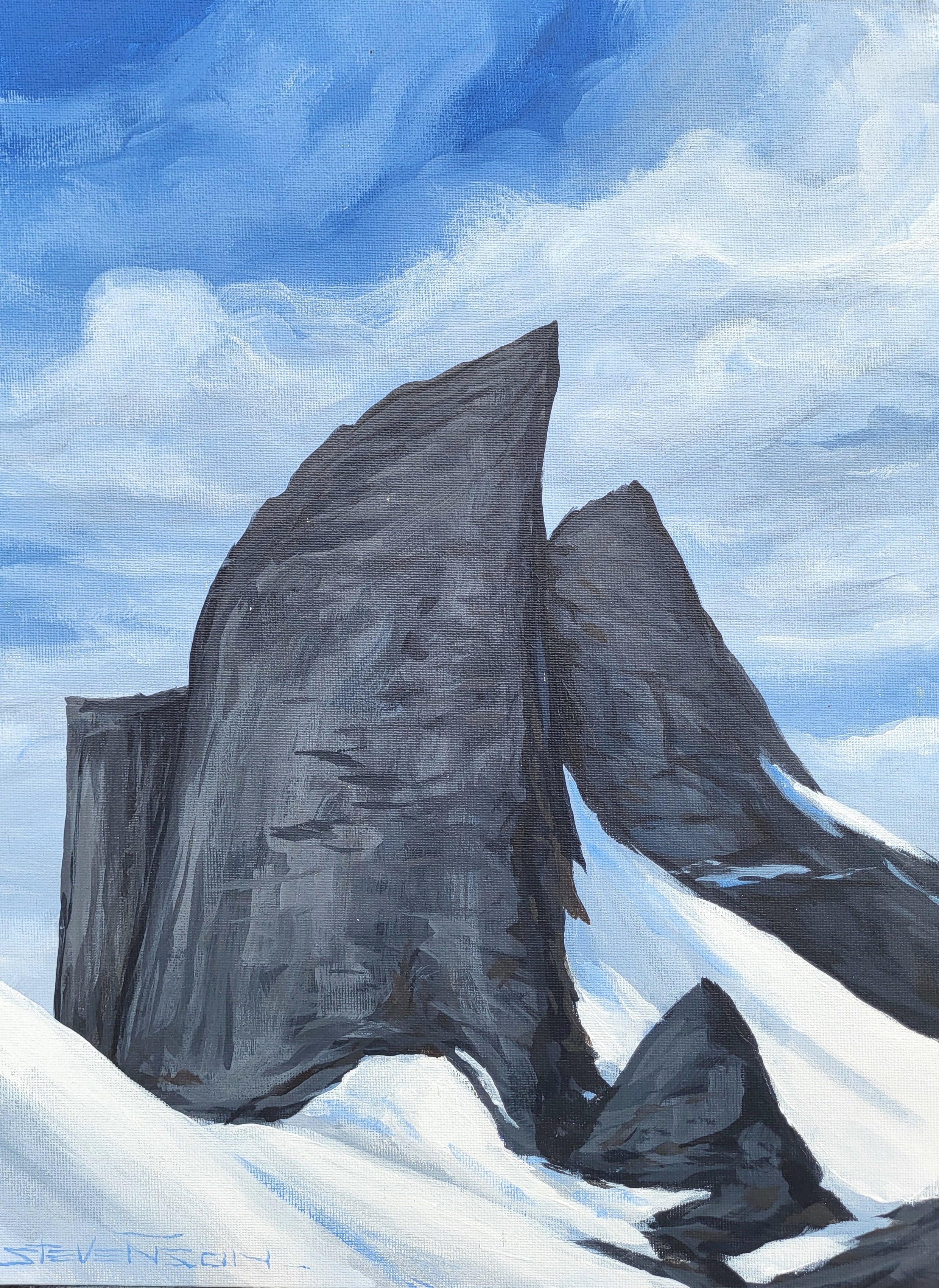 Painting Mountains with Acrylic - Mt. Gimli