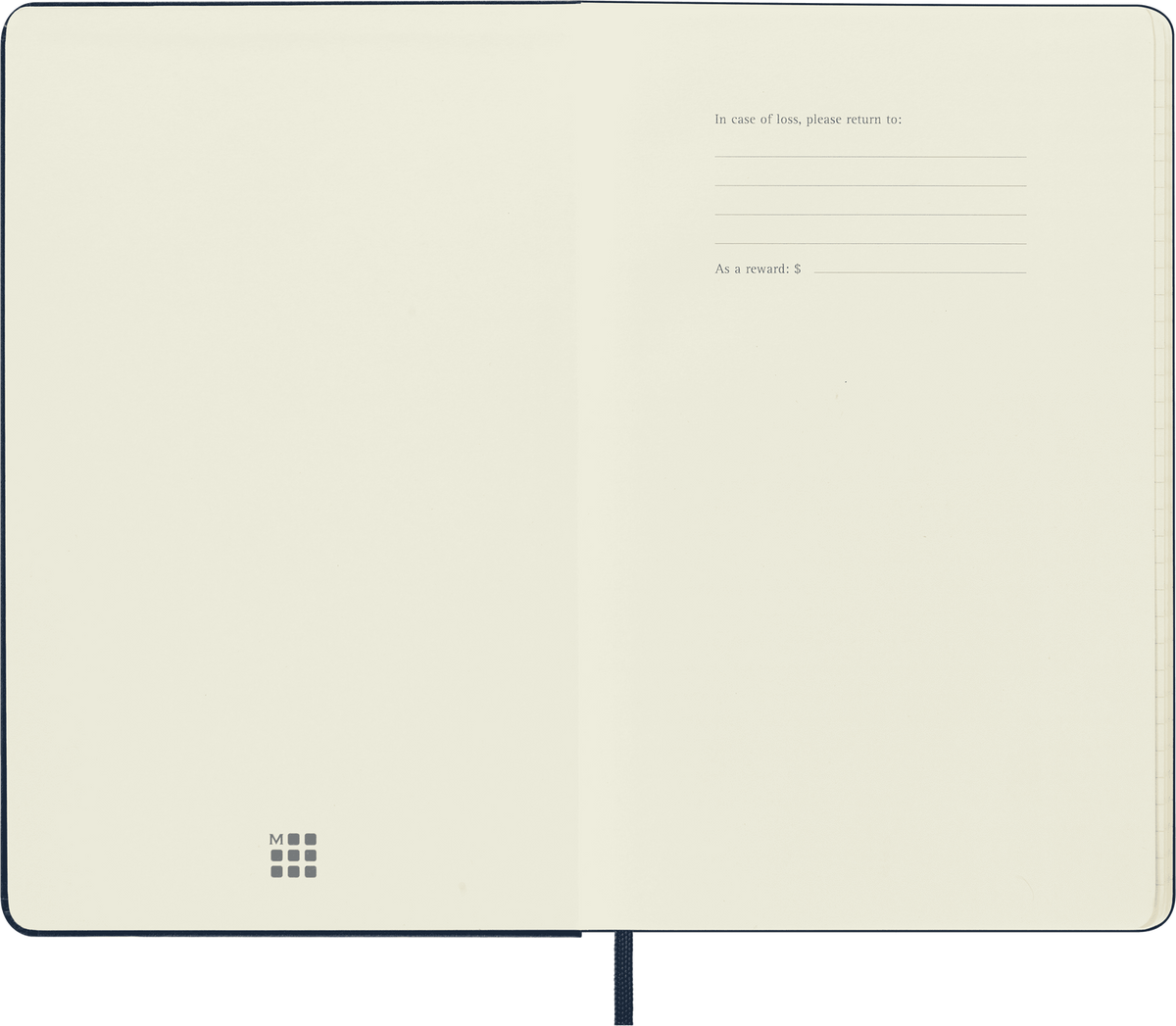 Moleskine Classic Notebook, Hard Cover, Large, Ruled — Sapphire Blue, interior view