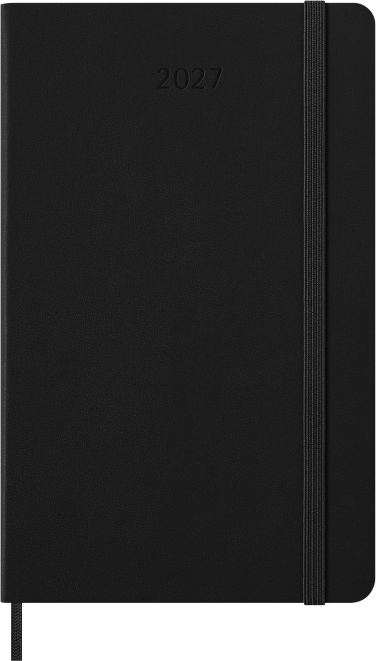 Moleskine 2027 Daily Planner, 12-Month, Large, Hard Cover — Black, front cover