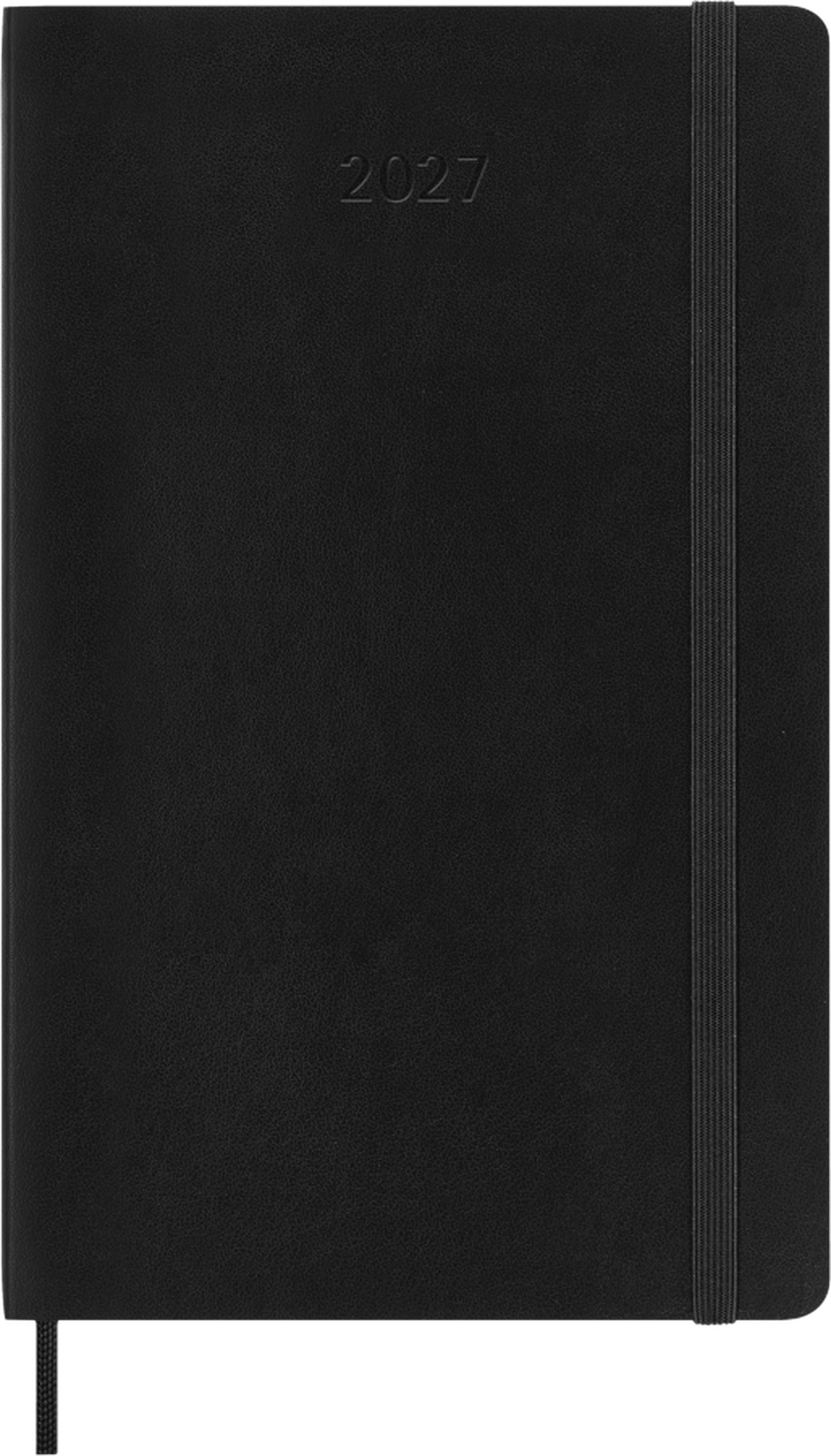 Moleskine 2027 Daily Planner, 12-Month, Soft Cover — Large, Black, front cover