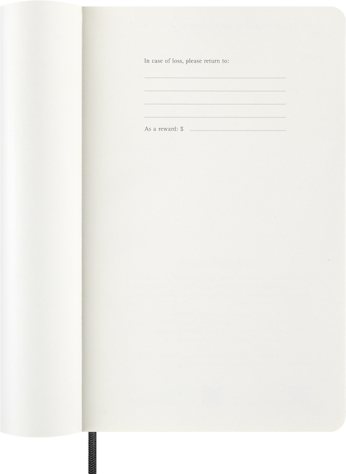 Moleskine 2027 Daily Planner, 12-Month, Soft Cover — Large, Black, open interior view