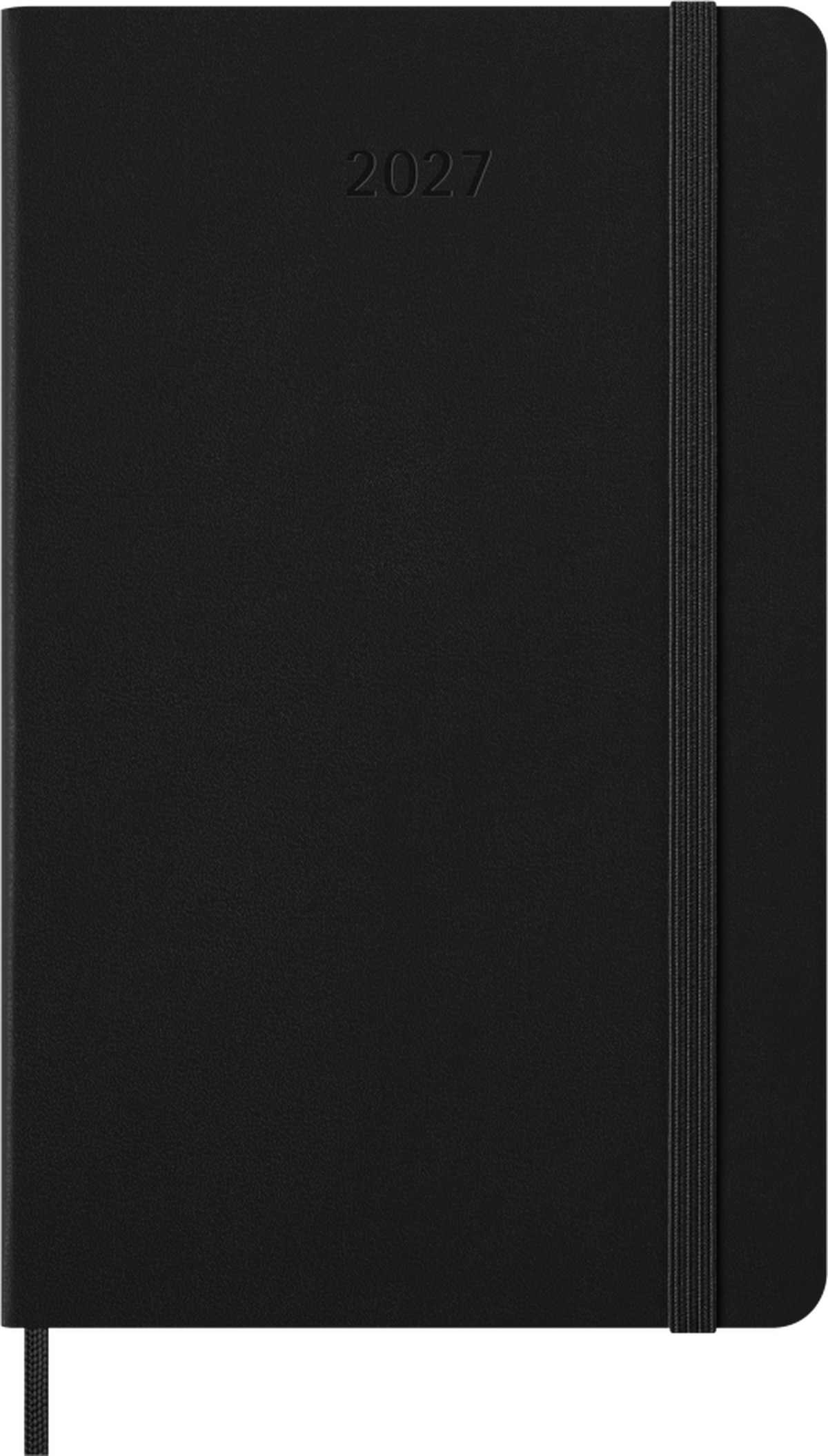 Moleskine 2027 Weekly Planner, 12-Month, Hard Cover — Large, Black, front cover