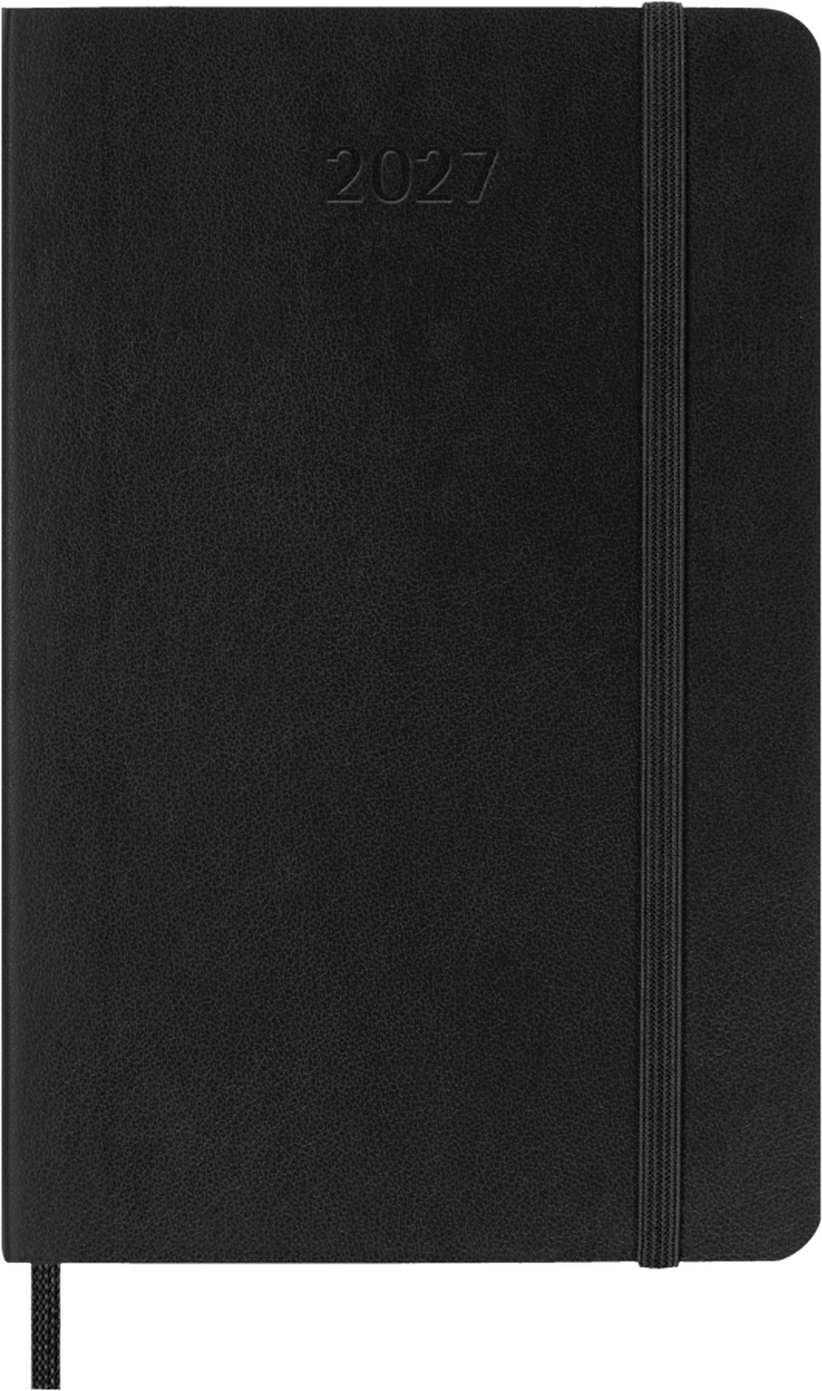 Moleskine 2027 Weekly Planner, 12-Month, Soft Cover — Pocket, Black, front cover