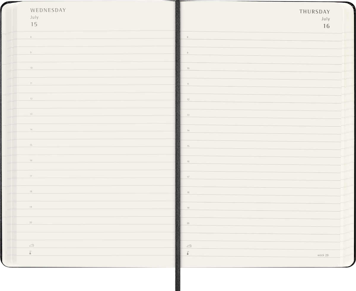 Moleskine 18-Month Daily Planner 2026–2027, Hard Cover — Large, Black, detail view 1