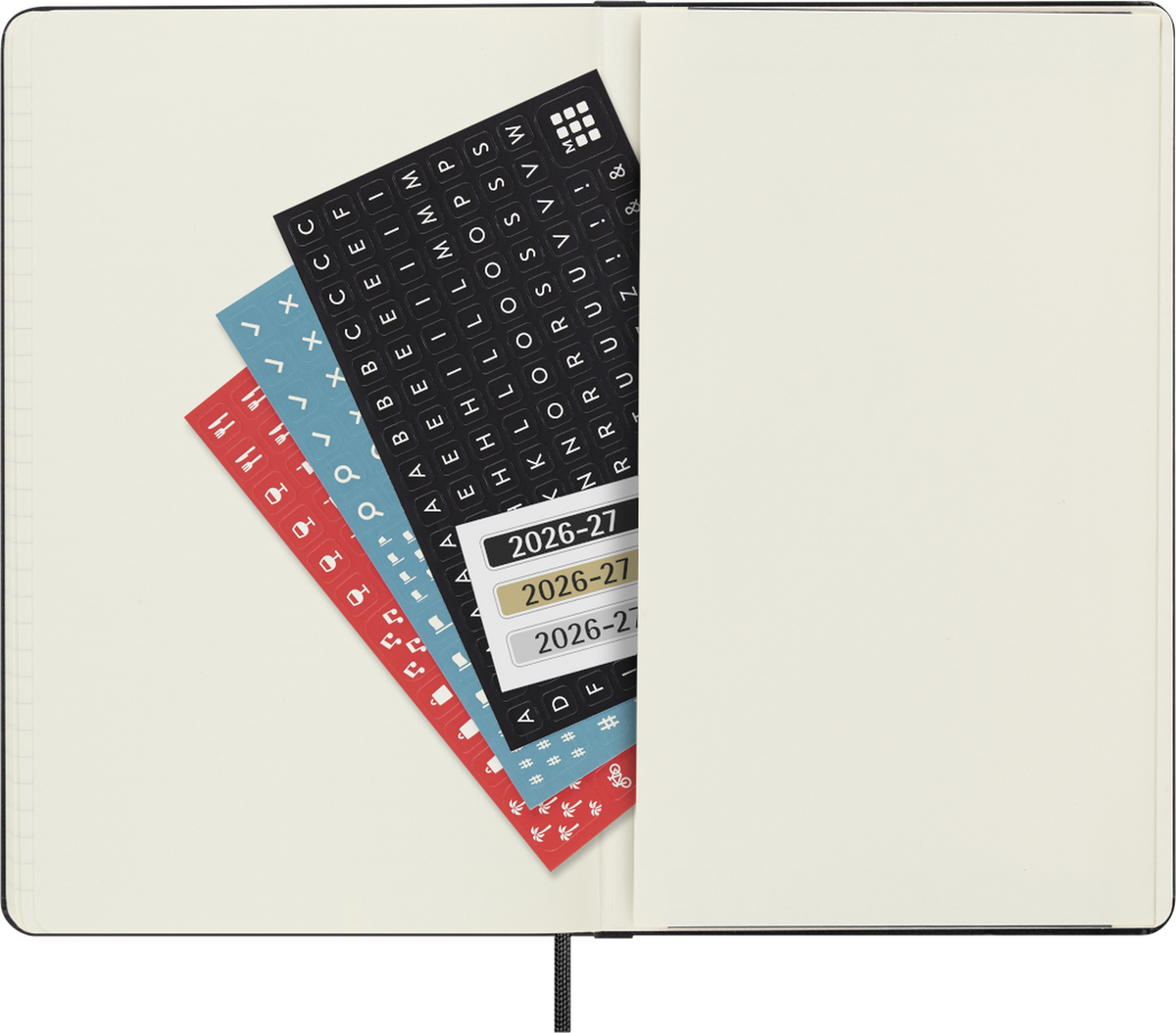 Moleskine 18-Month Daily Planner 2026–2027, Hard Cover — Large, Black, detail view 3