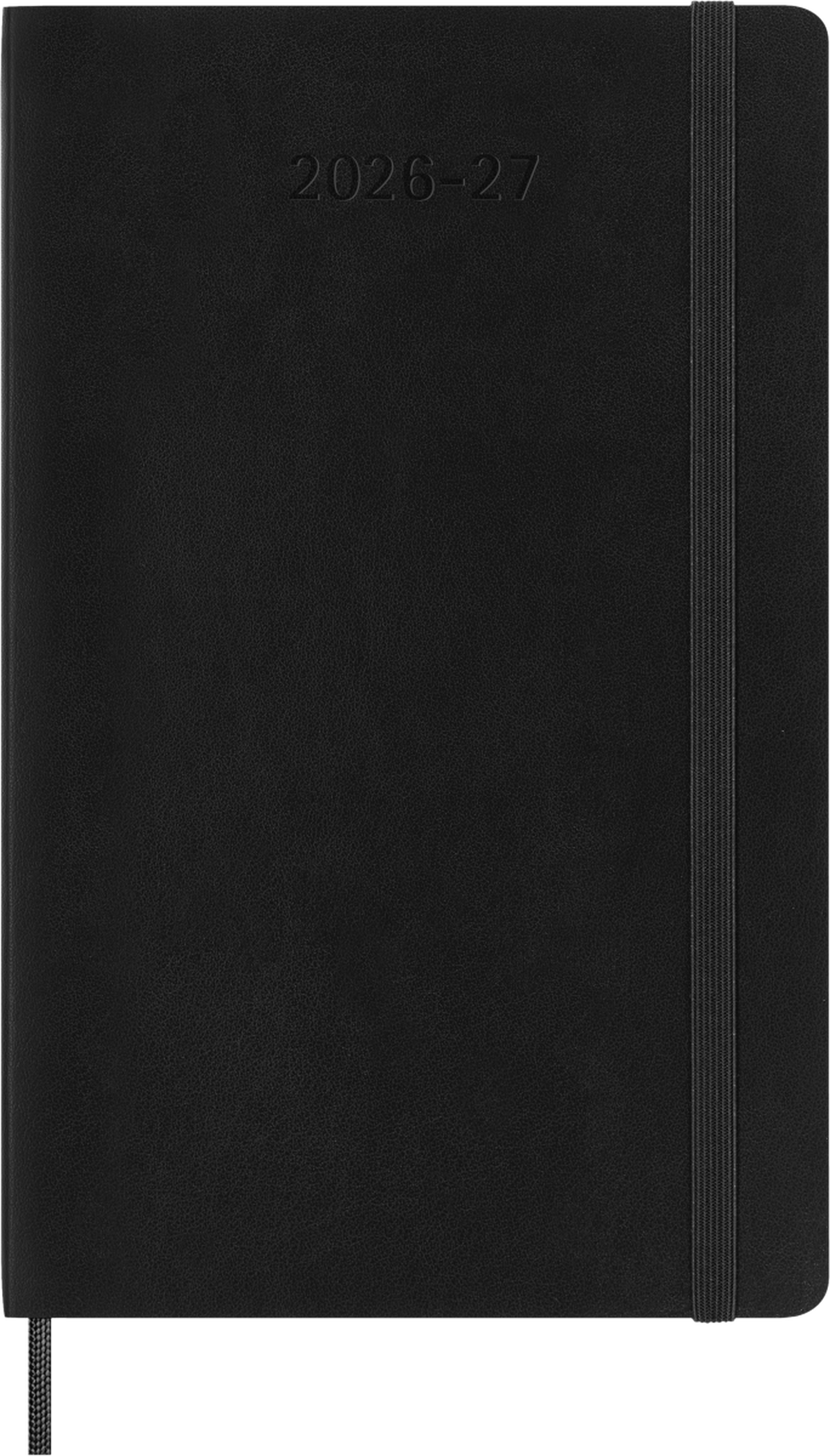 Moleskine 18-Month Weekly Planner 2026–2027, Soft Cover — Large, Black, front cover
