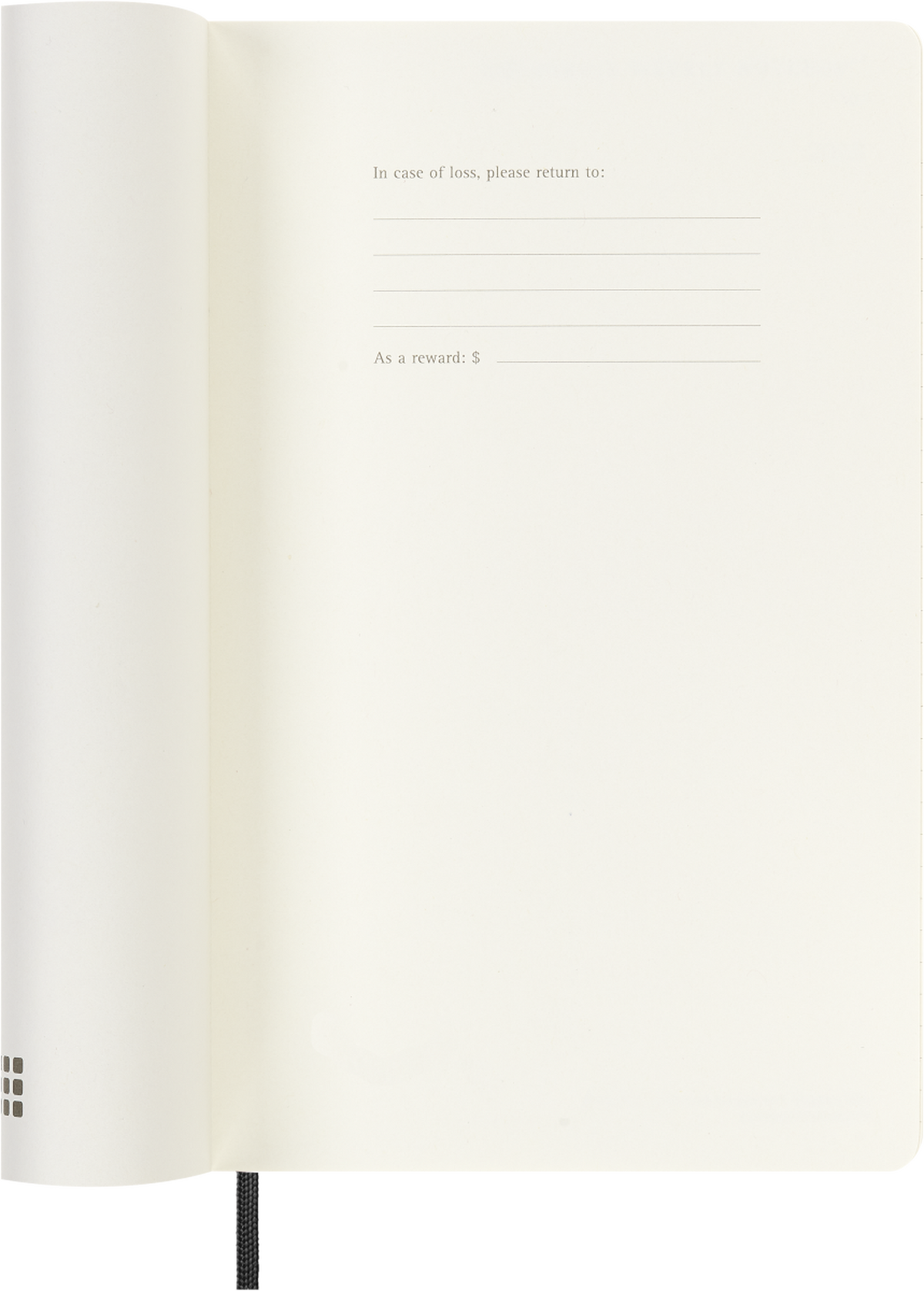 Moleskine 18-Month Weekly Planner 2026–2027, Soft Cover — Large, Black, open interior view