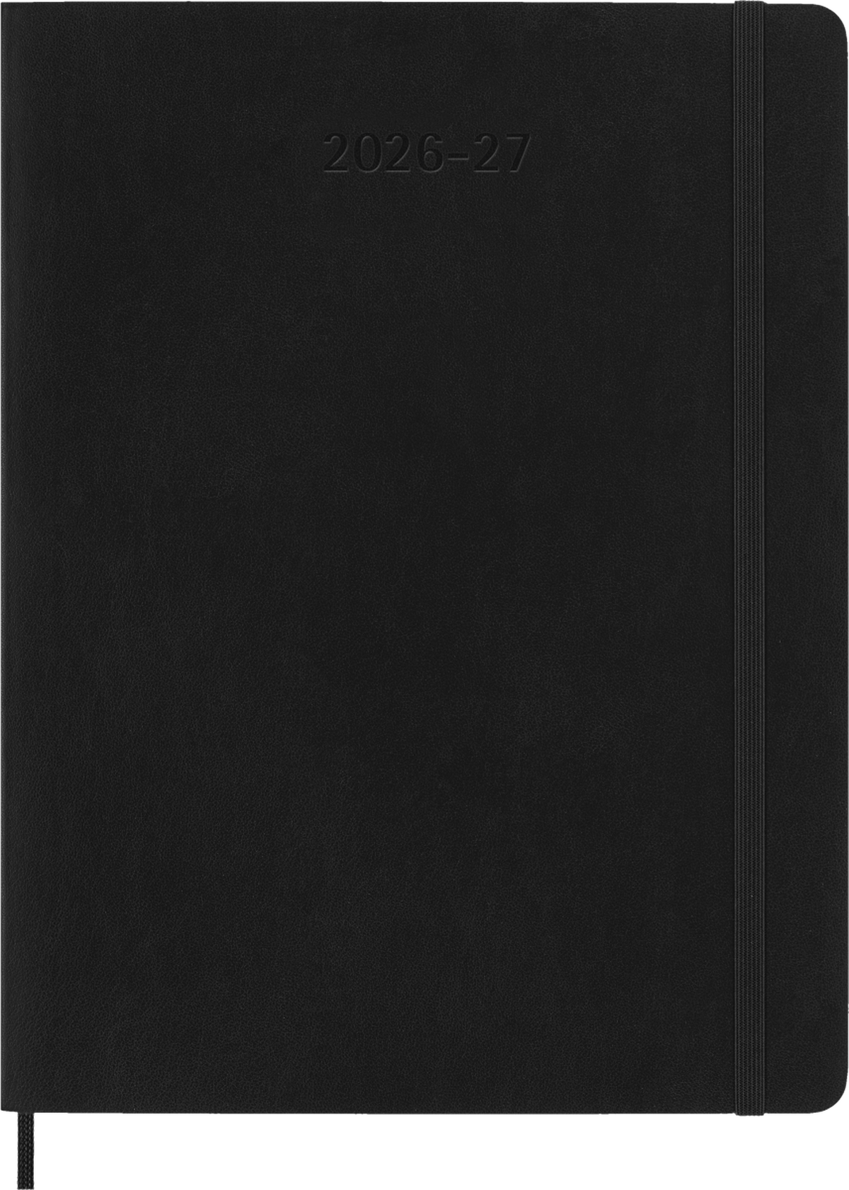 Moleskine 18-Month Weekly Planner 2026–2027, Soft Cover — XL, Black, front cover