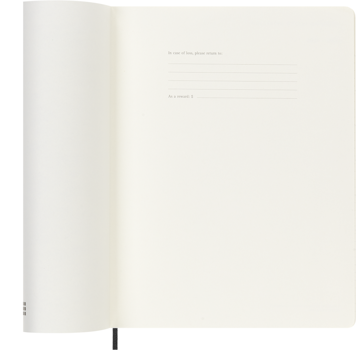 Moleskine 18-Month Weekly Planner 2026–2027, Soft Cover — XL, Black, open interior view