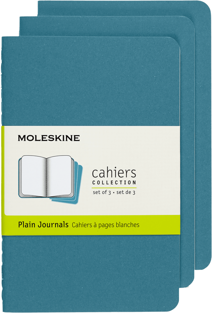 Moleskine Cahier Notebook Small (Pocket) Plain 3-pack