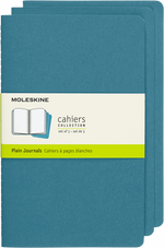 Moleskine Cahier Notebook Large Plain Brisk Blue 3-pack