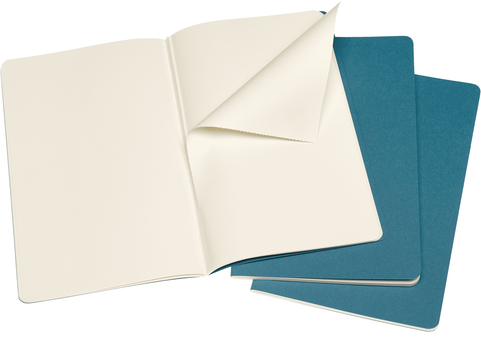 Moleskine Cahier Notebook Large Plain Brisk Blue 3-pack