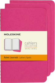 Moleskine Cahier Notebook Large Ruled Kinetic Pink 3-pack