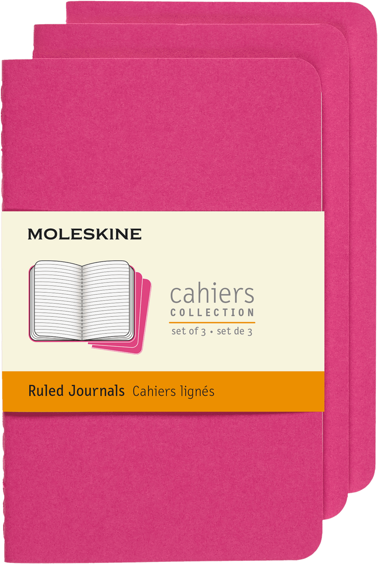 Moleskine Cahier Notebook Large Ruled Kinetic Pink 3-pack