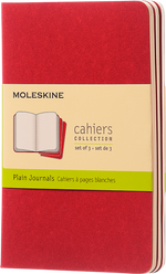 Moleskine Cahier Journal 3-Pack, Pocket, Plain, Red front cover