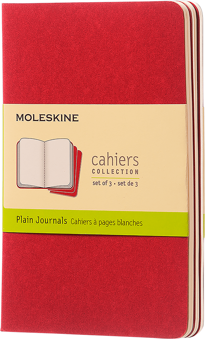 Moleskine Cahier Notebook Small (Pocket) Plain 3-pack