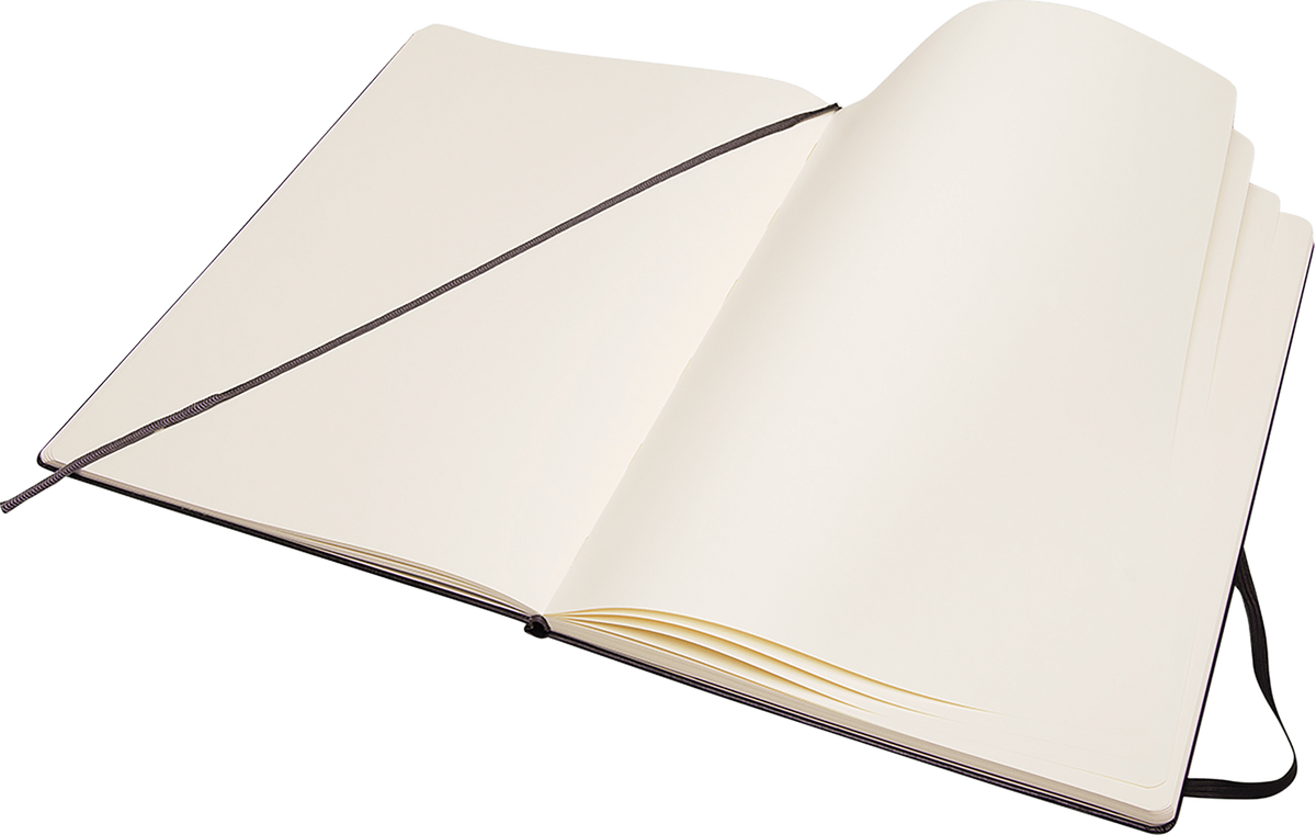 Moleskine Art Sketchbook, Hard Cover — A4, Black, open/interior
