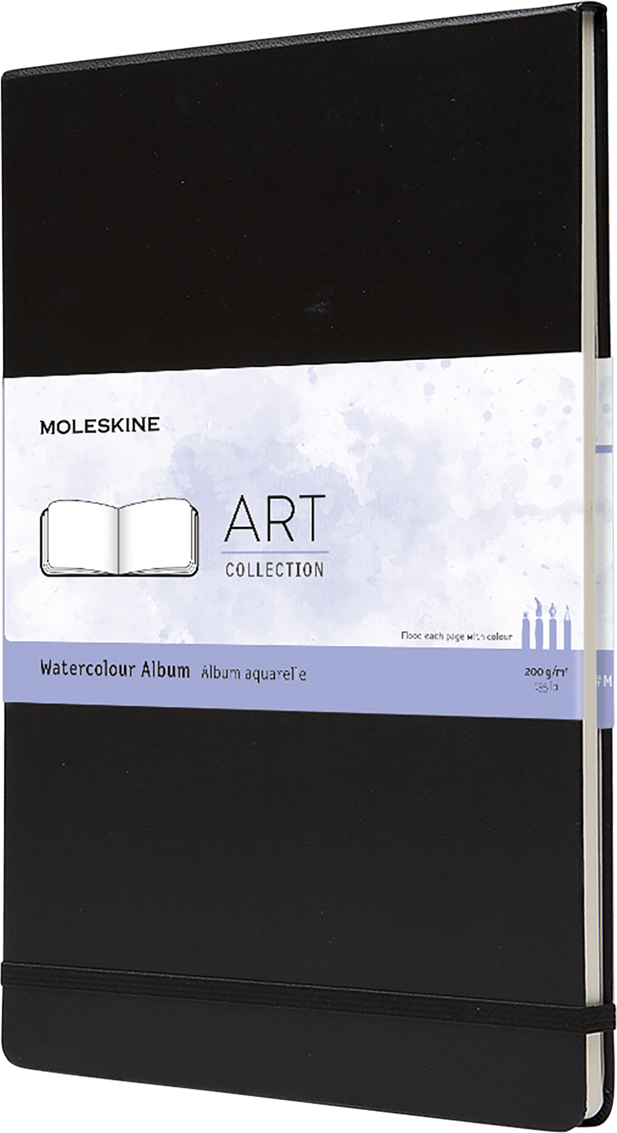 Moleskine Watercolour Album, Hard Cover — A4, Black, front cover