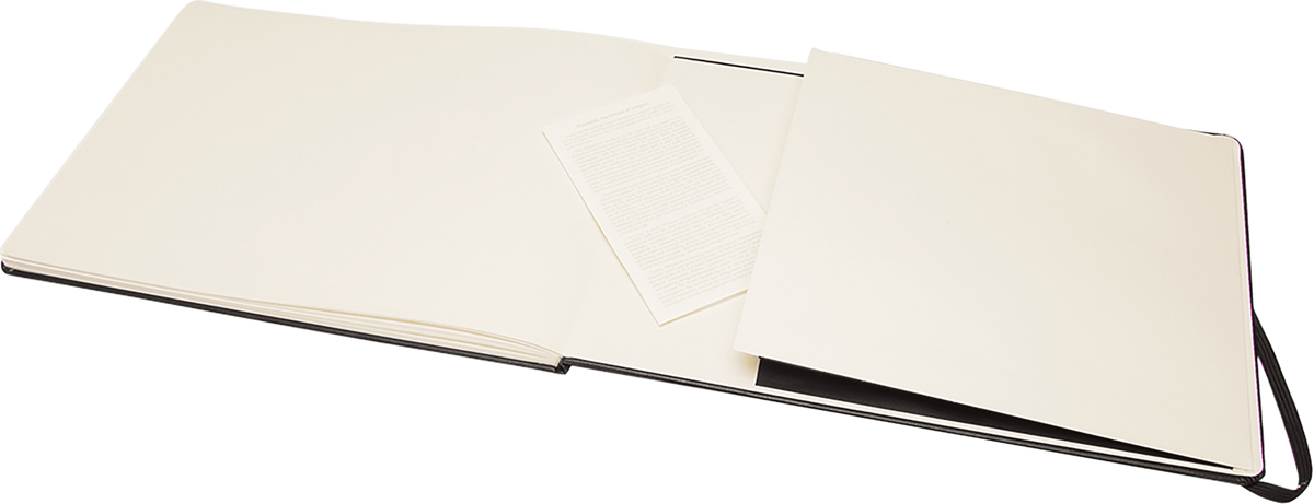 Moleskine Watercolour Album, Hard Cover — A4, Black, open interior view