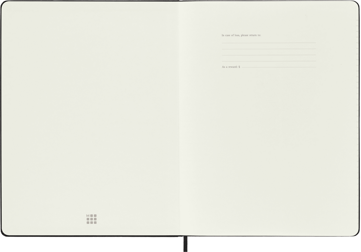 Moleskine Classic Notebook, Hard Cover, Ruled — Black, XL, interior view