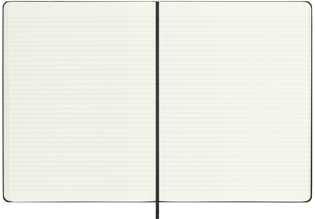 Moleskine Classic Notebook, Hard Cover, Ruled — Black, XL, detail view