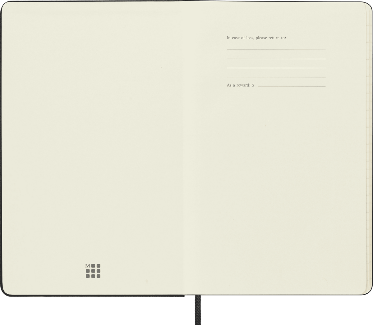 Moleskine Classic Notebook, Hard Cover, Ruled — Black, Large, interior view