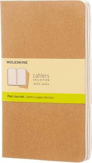 Moleskine Cahier Notebook Large Plain Kraft 3-pack